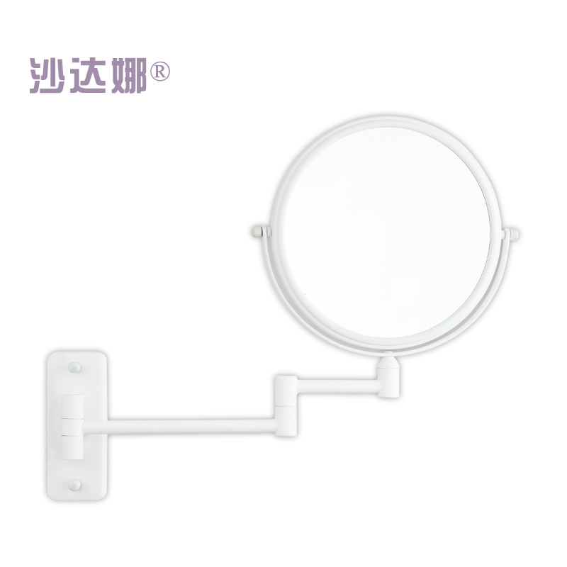 SADHANA Biyu non-lit wall mounted makeup mirror in sand white finish
