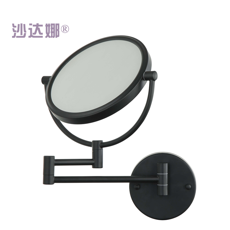 SADHANA Biyu non-lit wall mounted makeup mirror in matte black finish