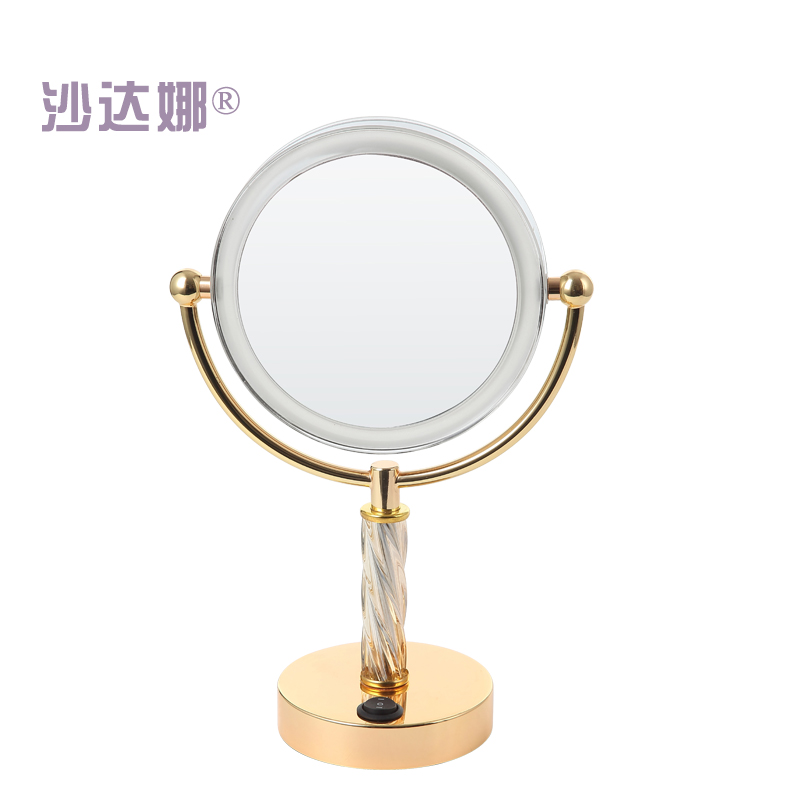 SADHANA Jinlun LED tabletop makeup mirror in gold finish