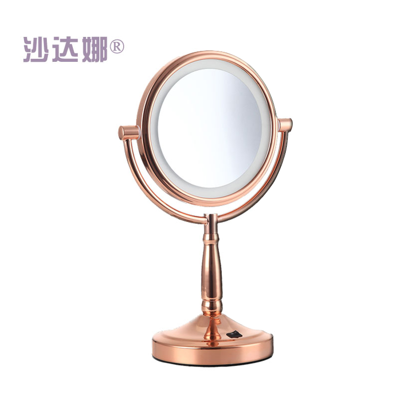 SADHANA Fengjie LED Tabletop Mirror in Rose Gold finish