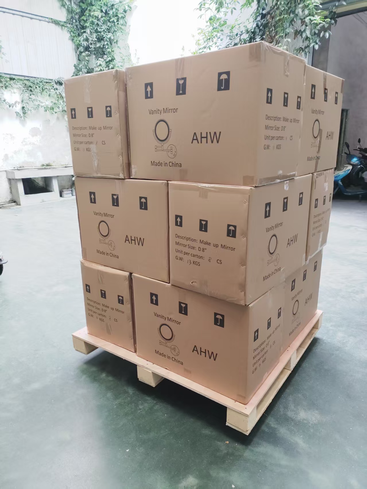 Protective makeup mirror export packaging