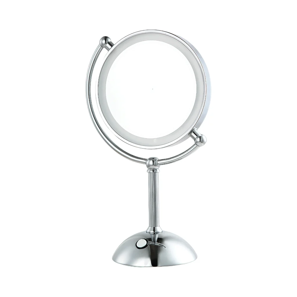 Moon LED Tabletop Mirror — Ribbed Stem