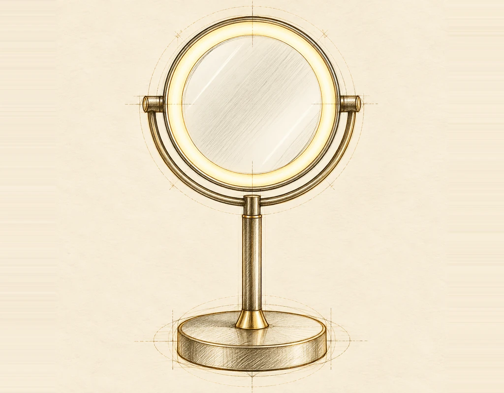 Technical study of an LED tabletop makeup mirror